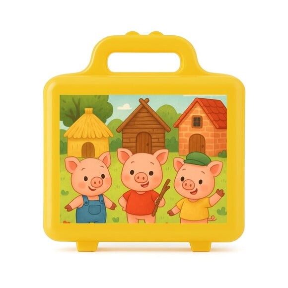 Maleta Plástica Personalizada 12x10cm os Três Porquinhos