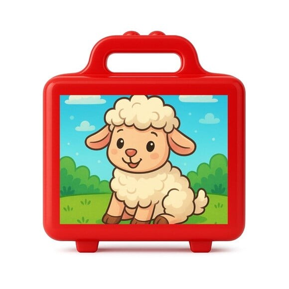Maleta Plástica Personalizada 12x10cm Ovelhinha
