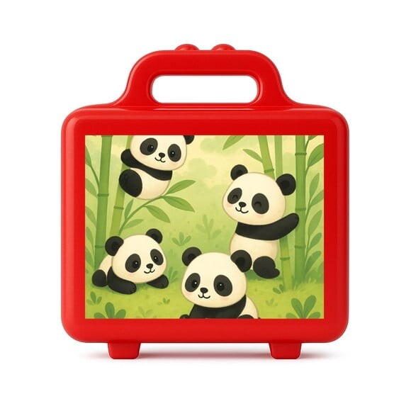 Maleta Plástica Personalizada 12x10cm Pandinhas