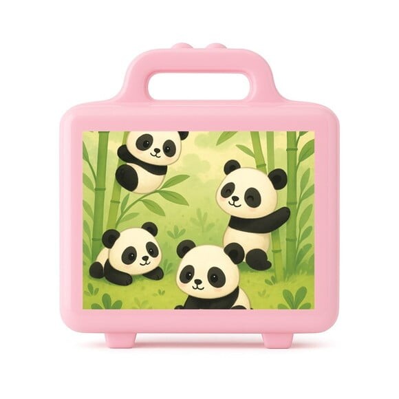 Maleta Plástica Personalizada 12x10cm Pandinhas
