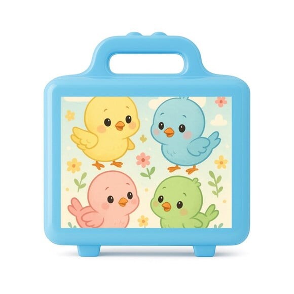 Maleta Plástica Personalizada 12x10cm Passarinhos Baby