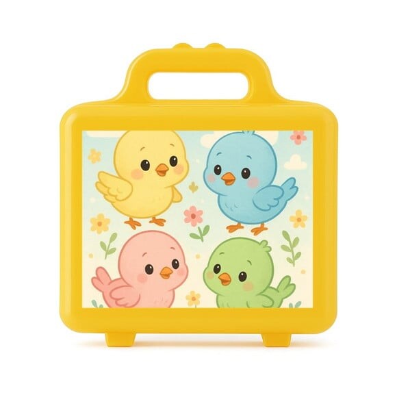 Maleta Plástica Personalizada 12x10cm Passarinhos Baby