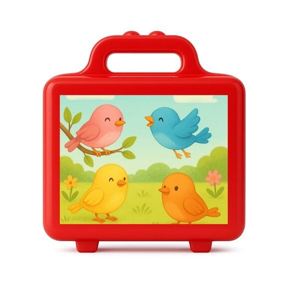 Maleta Plástica Personalizada 12x10cm Passarinhos