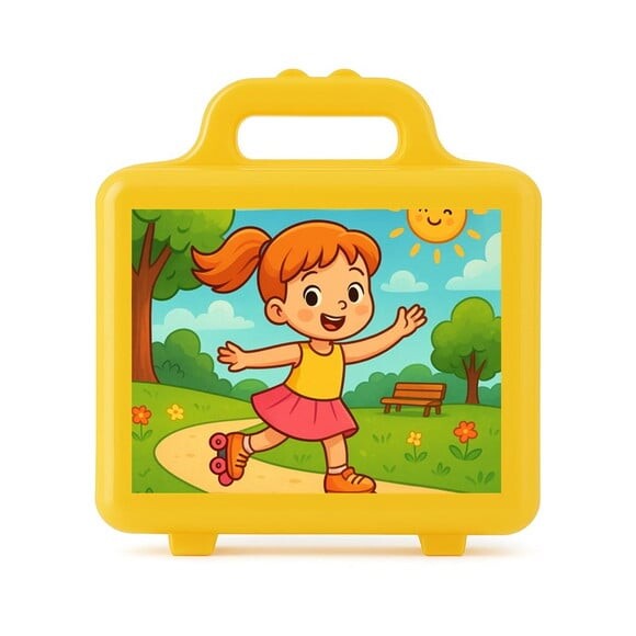 Maleta Plástica Personalizada 12x10cm Patins