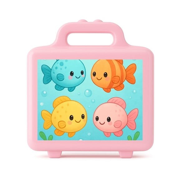 Maleta Plástica Personalizada 12x10cm Peixinhos Baby