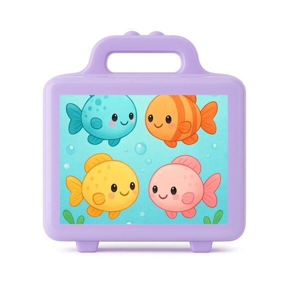 Maleta Plástica Personalizada 12x10cm Peixinhos Baby