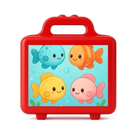 Maleta Plástica Personalizada 12x10cm Peixinhos Baby