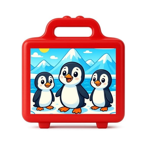 Maleta Plástica Personalizada 12x10cm Pinguins