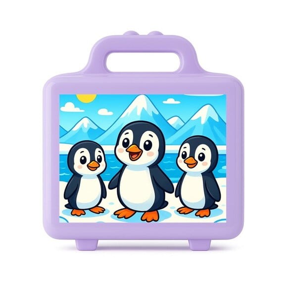 Maleta Plástica Personalizada 12x10cm Pinguins