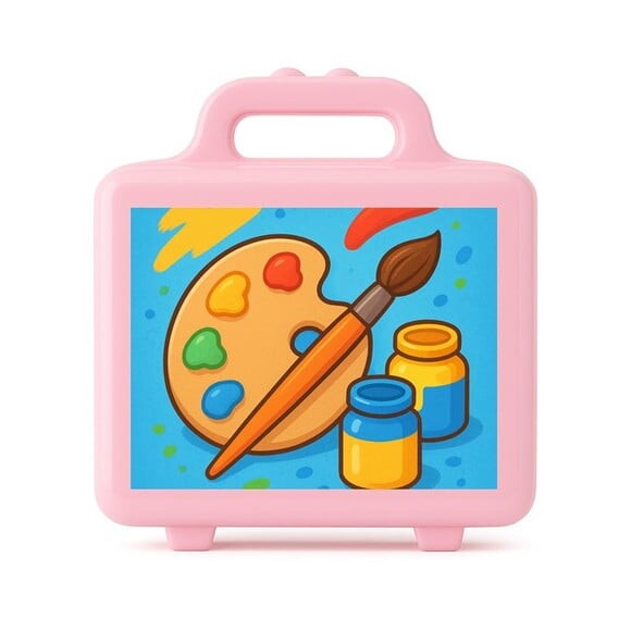 Maleta Plástica Personalizada 12x10cm Pintura e Tintas