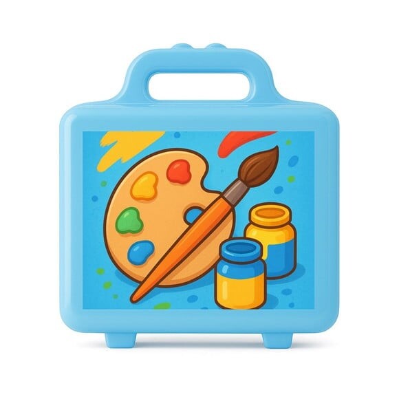 Maleta Plástica Personalizada 12x10cm Pintura e Tintas