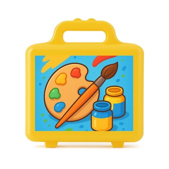 Maleta Plástica Personalizada 12x10cm Pintura e Tintas