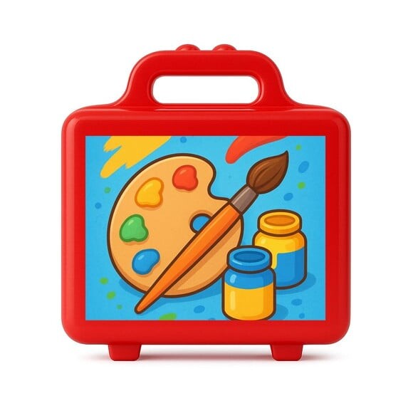 Maleta Plástica Personalizada 12x10cm Pintura e Tintas