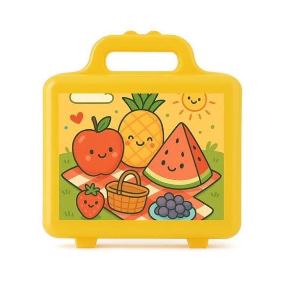Maleta Plástica Personalizada 12x10cm Piquenique das Frutas