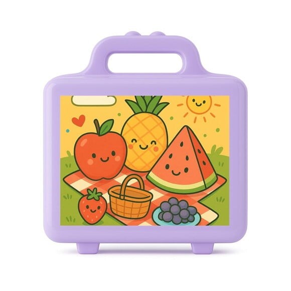 Maleta Plástica Personalizada 12x10cm Piquenique das Frutas