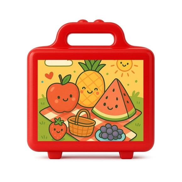 Maleta Plástica Personalizada 12x10cm Piquenique das Frutas