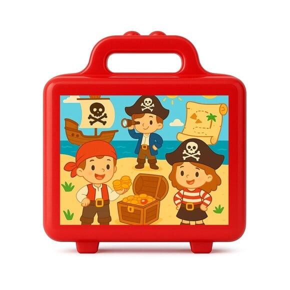 Maleta Plástica Personalizada 12x10cm Piratas