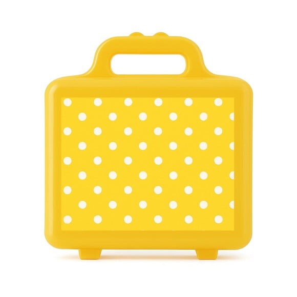 Maleta Plástica Personalizada 12x10cm Poá Amarelo