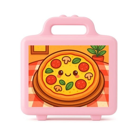 Maleta Plástica Personalizada 12x10cm Pizza Divertida