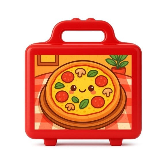 Maleta Plástica Personalizada 12x10cm Pizza Divertida