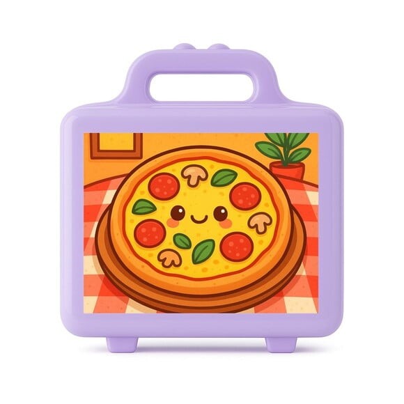 Maleta Plástica Personalizada 12x10cm Pizza Divertida