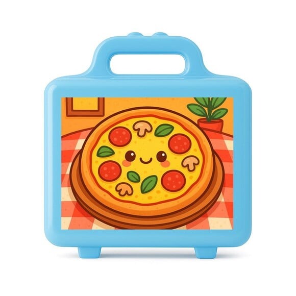 Maleta Plástica Personalizada 12x10cm Pizza Divertida