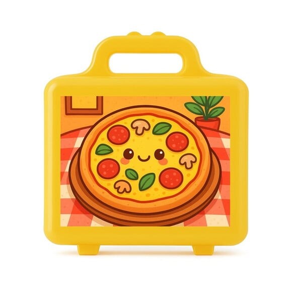 Maleta Plástica Personalizada 12x10cm Pizza Divertida