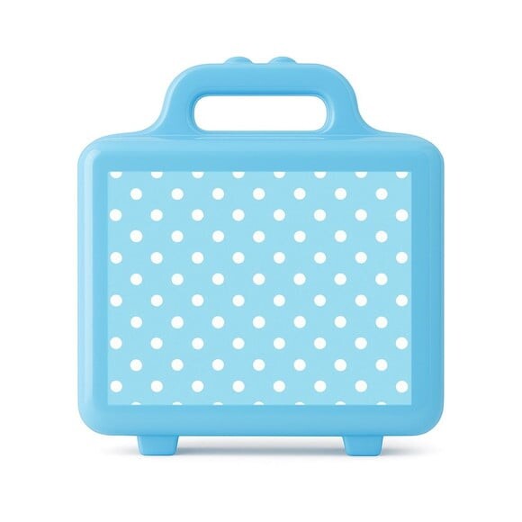 Maleta Plástica Personalizada 12x10cm Poá Azul Bebê
