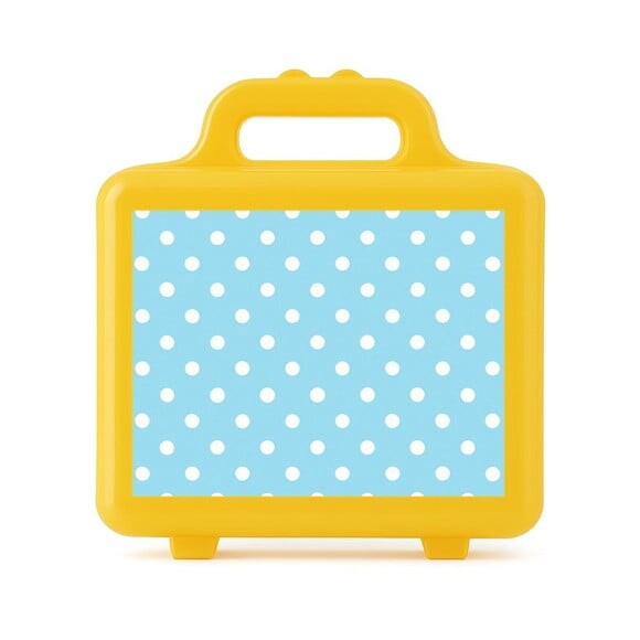 Maleta Plástica Personalizada 12x10cm Poá Azul Bebê