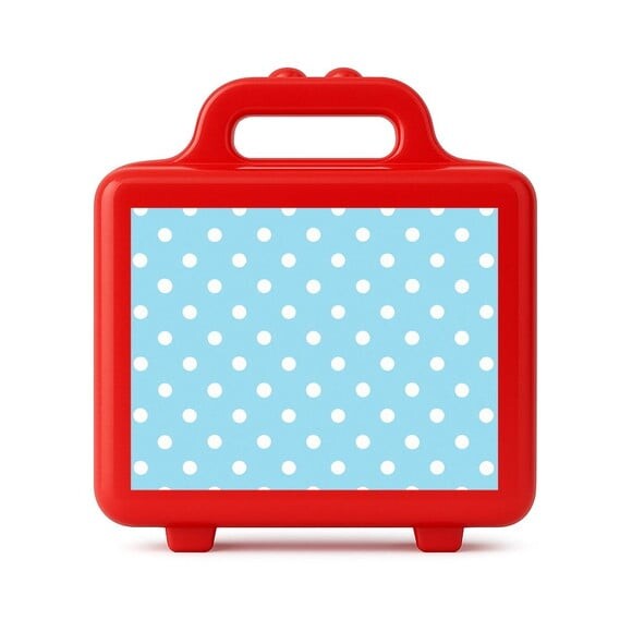 Maleta Plástica Personalizada 12x10cm Poá Azul Bebê