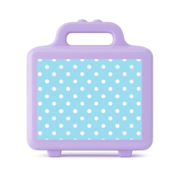Maleta Plástica Personalizada 12x10cm Poá Azul Bebê