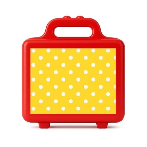 Maleta Plástica Personalizada 12x10cm Poá Amarelo