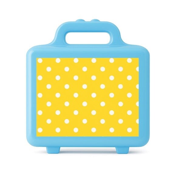 Maleta Plástica Personalizada 12x10cm Poá Amarelo