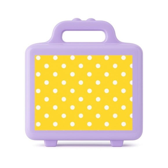 Maleta Plástica Personalizada 12x10cm Poá Amarelo