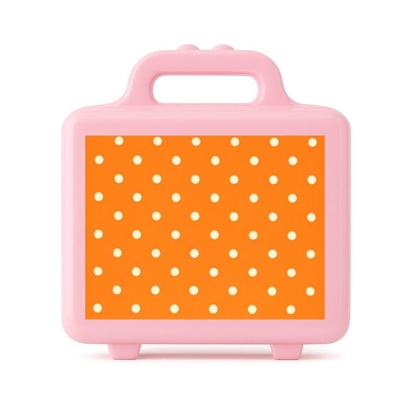 Maleta Plástica Personalizada 12x10cm Poá Laranja