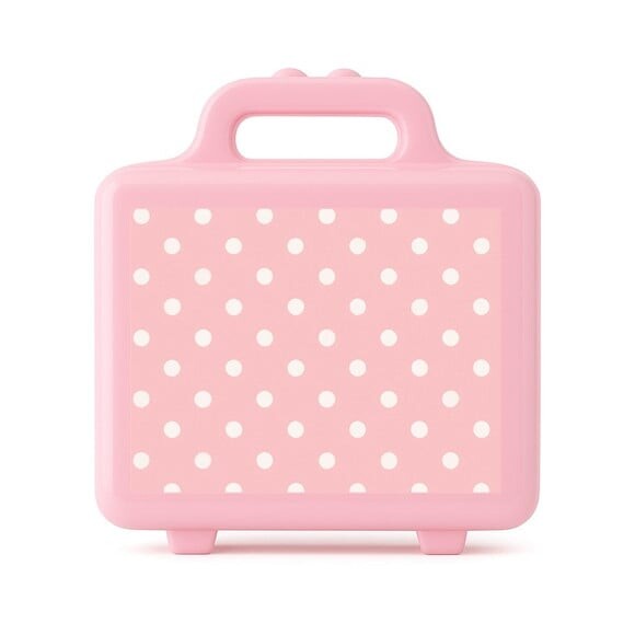 Maleta Plástica Personalizada 12x10cm Poá Rosa Bebê