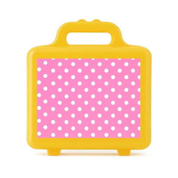 Maleta Plástica Personalizada 12x10cm Poá Rosa Pink