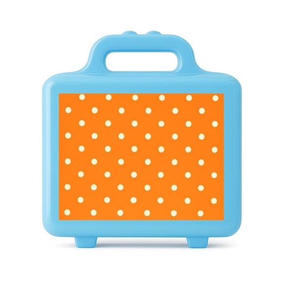 Maleta Plástica Personalizada 12x10cm Poá Laranja