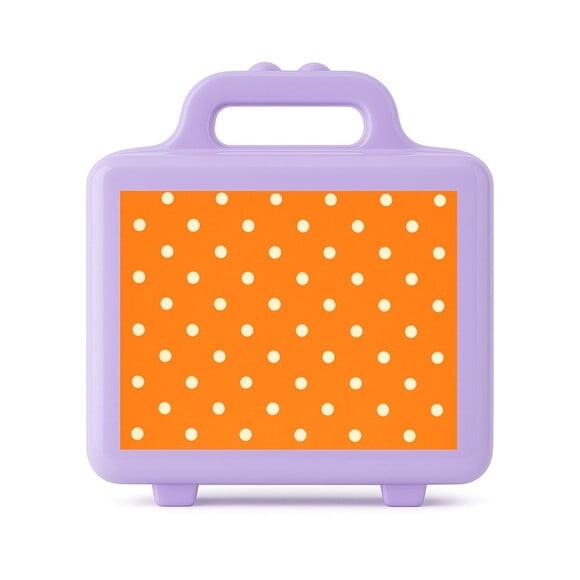 Maleta Plástica Personalizada 12x10cm Poá Laranja