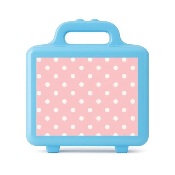 Maleta Plástica Personalizada 12x10cm Poá Rosa Bebê