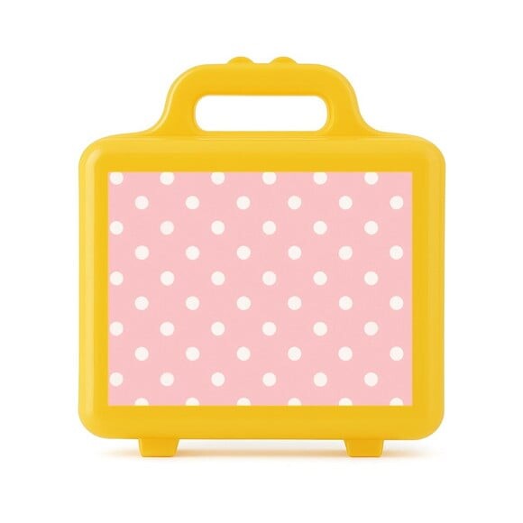 Maleta Plástica Personalizada 12x10cm Poá Rosa Bebê