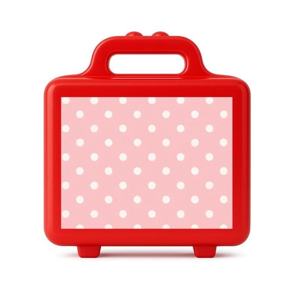 Maleta Plástica Personalizada 12x10cm Poá Rosa Bebê