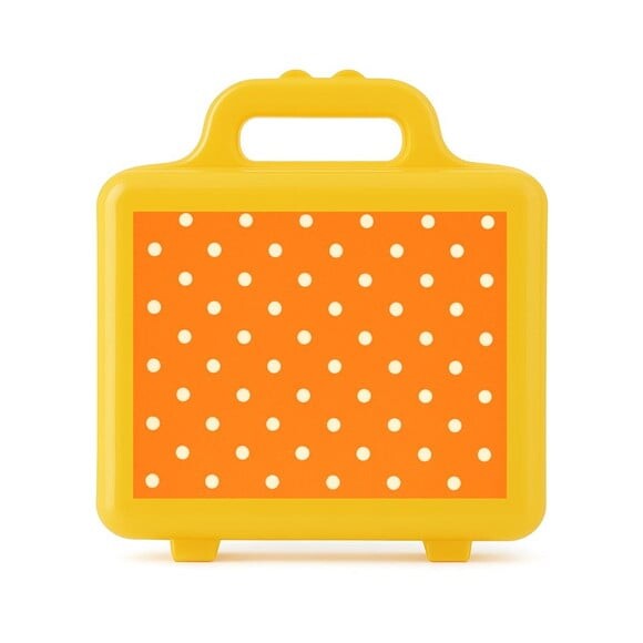 Maleta Plástica Personalizada 12x10cm Poá Laranja
