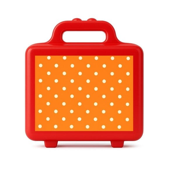 Maleta Plástica Personalizada 12x10cm Poá Laranja