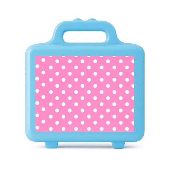 Maleta Plástica Personalizada 12x10cm Poá Rosa Pink