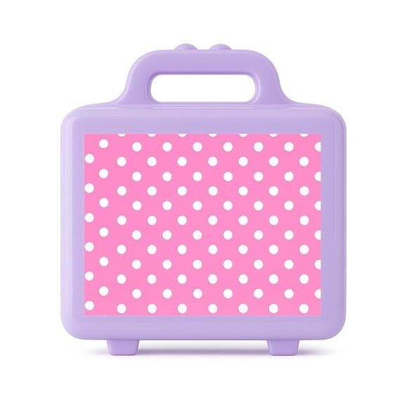 Maleta Plástica Personalizada 12x10cm Poá Rosa Pink