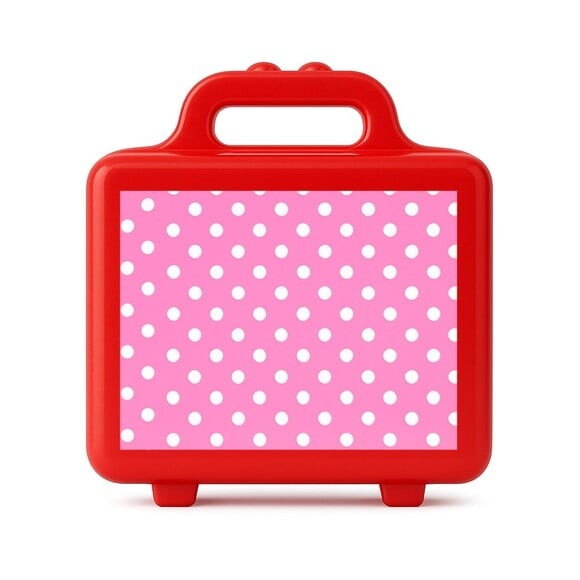 Maleta Plástica Personalizada 12x10cm Poá Rosa Pink