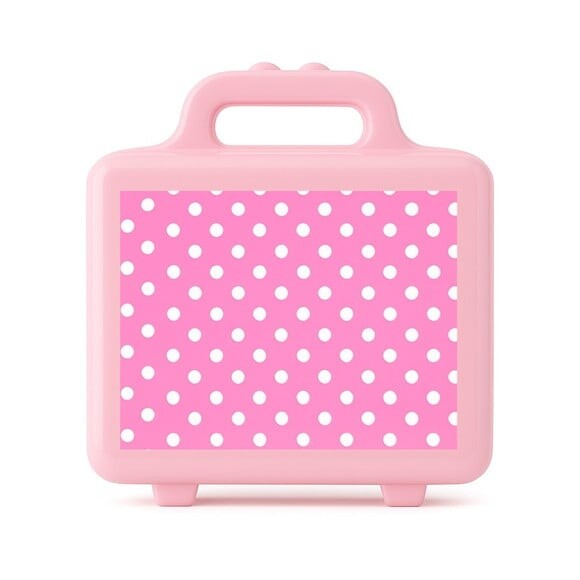 Maleta Plástica Personalizada 12x10cm Poá Rosa Pink