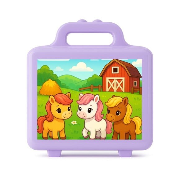 Maleta Plástica Personalizada 12x10cm Pôneis