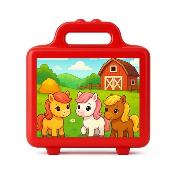 Maleta Plástica Personalizada 12x10cm Pôneis
